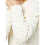 Kensie Punk Yarn Ruffle Sweater Cream White S Photo 4