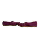 LLBean Womens Moccasin Wicked Good Slippers Burgundy Suede Shearling Size 11 Purple Photo 4