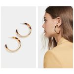Kenneth Jay Lane Couture Shopbop Gold/Tortoise Post Hoop Earrings Gold Photo 1
