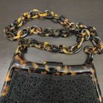 Vintage CHRISTIAN LIVINGSTON Black Crochet Tortoise Chain Clutch Shoulder Bag Photo 7