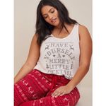 Torrid Slub Cream Christmas 'Merry Cocktail' Graphic Sleep Tank Top - size 1 Photo 6