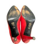 VTG Alberto D. Molina Italy Leather Sole Italy 71/2 B Red With Fold Detail Size 7.5 Photo 6