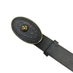 Adrienne Landau Womens Brown Embossed Leather Belt brass buckle M SKU 6930 Photo 10