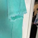 Edge Womens Blouse Sz 4 Green Frayed V Neckline Sleeve Made in Italy Bohemian Photo 4