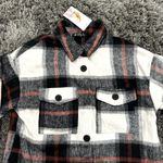 PRETTYGARDEN Plaid Longline Shacket in Gray/Red, Size S Photo 1