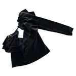 MISA Los Angeles Mielle Velvet One Shoulder Ruffle Top XS NWT Photo 2