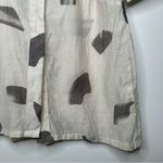 PICADILLY Canada Cream Grey Brush Stroke Linen Blend Button Front Tunic Shirt 10 Gray Photo 3