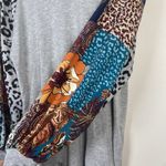 Adora Long Sleeve Top Blouse Cheetah Floral Print Size S Balloon Sleeve Boutique Gray Photo 4