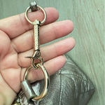 Elliott Lucca Gold Metallic Basket Weave Woven Leather Crossbody‎ Bag Purse Photo 4