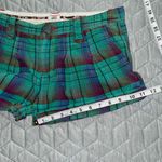 Free People shorts women’s size 4 Green Isla Plaid Madras Cuffed chino belt loop Photo 9