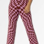 Daydreamer Free People Women’s XS Pink Wave Retro Checkered Boho Ankle Pants NWT Photo 1