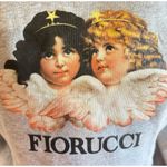 Fiorucci  Gray Long Sleeve Cropped Angel Cherub Faces Portugal Made Sweatshirt XS Photo 6