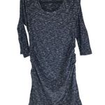 Liz Lange Maternity Dress Target 3/4 Sleeve Ruched Black/White Marled Size M Photo 0
