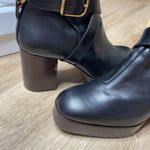 Chloé Women's Black Stacked Block Heel Izzie Platform Ankle Boots sz 39/US 9 Photo 6