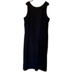 Donna Karan DKNY Pure Black Linen Maxi Dress Sleeveless V-Neck Minimalist Size XL Photo 1