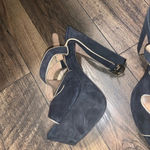 Pour La Victoire Fall winter disco  Gitta Black Suede Platform Heels holiday boho Photo 9