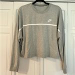 Nike grey oversized stripe pullover size large Photo 4