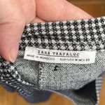 ZARA  black and white checkered, long sleeve, button back top, Medium Photo 3