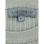 Anatomie Cream Beige Ribbed Sweater Midi Knit Dress Large Long Sleeve Sheath Photo 2