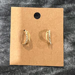 Elegant Gold Hoop Earrings with Crystals Photo 0