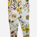 Lela Rose Women’s Floral Cropped Pants Size 4 Silk Lined Light Stretch Cotton White Photo 1