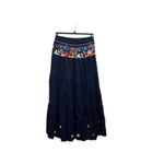 Soaked Y2K Embroidered Cotton Maxi Skirt Black Size M Boho Cottage Festival Cute Size M Photo 1