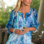 Soft Surroundings  Silk Boho Tunic/ Beach Cover Up Medium Photo 0