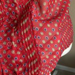 Red patterned sheer cami blouse top small spaghetti straps Photo 2