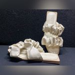 Circus by Sam Edelman Circus NY Cream‎ Strap Gathered Flat Sandals Size 8.5 Logo Square Platform Photo 4