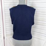 Jantzen Vintage 80s Baroque Equestrian V Neck Sweater Vest Blue Small Photo 3