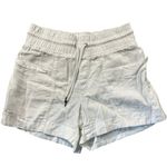 Athleta Cabo Linen 4" Shorts White Women's 6 Lightweight Summer Drawstring Photo 0