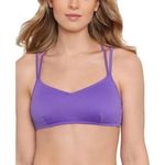 Macy's Salt + Cove Raised Rib Strappy Bralette Bikini Top Ultra Violet Size Small Photo 0