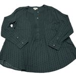 J.Jill Top Womens X Small Petite Black Clip Dot Popover Tunic Cotton Photo 0