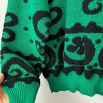 Vintage Bel Ami Green Black Silver Metallic Crewneck Sweater Size L Photo 1