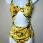 Urban Outfitters Out From Under Printed Cut-Out One-Piece Swimsuit Lemon Size M Photo 0