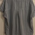 Lands' End  Womens Rayon‎ button up Shirt. Floral Stripe Large. Photo 4