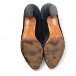 Salvatore Ferragamo Vintage Black Suede Block Kitten Heels size 8 B Photo 5