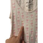 Hollister VTG  Y2K Ladies XS Babydoll Tank-Top Gray Pink Stretch Palm-Tree AOP Photo 3