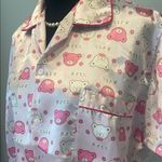 Pink Bear Print Satin Top Size M Photo 1
