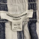 BeachLunchLounge Striped Linen Blend Cropped Wide Leg Pants Womens Size Medium Photo 1