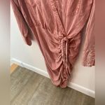 Young Fabulous and Broke Shirt Dress M Pink Tie Ruched Asymmetrical Western Grunge Photo 7