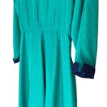 Schrader Sport Petite Vintage 80s Kelly Green Long Sleeve Shirt Dress Size 10P Photo 7