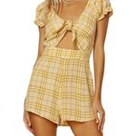 Capulet Revolve Women’s Plaid Front Tie Romper Size Small Photo 0