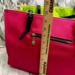 Spartina 449  Pink Linen Tote Gold Palm Embroidery Resortwear Tropical Vacation Photo 6