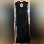 NEW Lace Sweetheart Neck Open Back Adjustable Slit Formal Gown Maxi Dress L Black Size L Photo 5