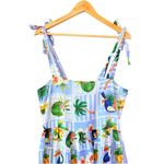 TRUE DESTINATIONS Tropical Toucan Print Tie Strap Midi Sundress Vacation Size L Blue Size L Photo 4