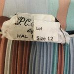 Vintage 1970s Pleated Accordion Disco Dress Sz Petite 12 Blue Photo 5