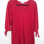 Habitat ‎ lagenlook red tunic blouse w/ tie sleeves Photo 0
