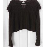 ZARA Pointelle Black ruffles top Photo 10