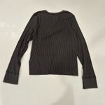 Aerie  Black Ribbed Long Sleeve Henley Top Size XL Photo 1